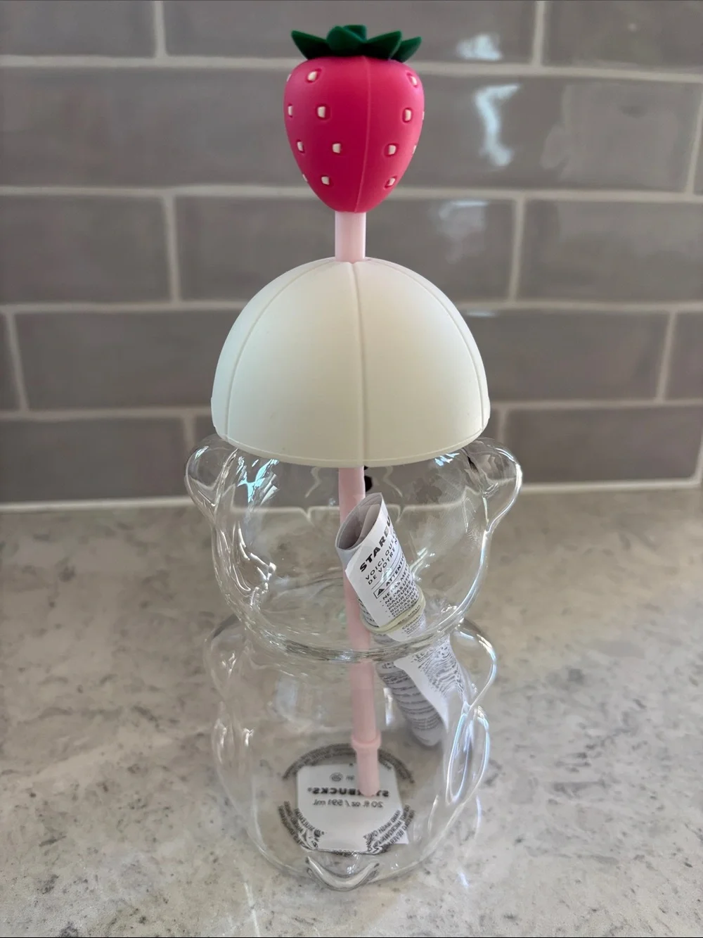2026 New Starbucks Bearista Bear Cup pink Drink Strawberry Topper Baseball cap - Picture 4 of 9